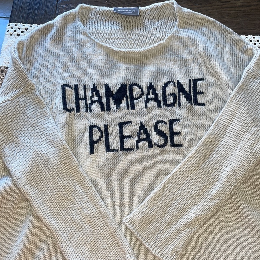 Wooden Ships Champagne Please mohair wool Crew Lightweight Sweater - Picture 10 of 16